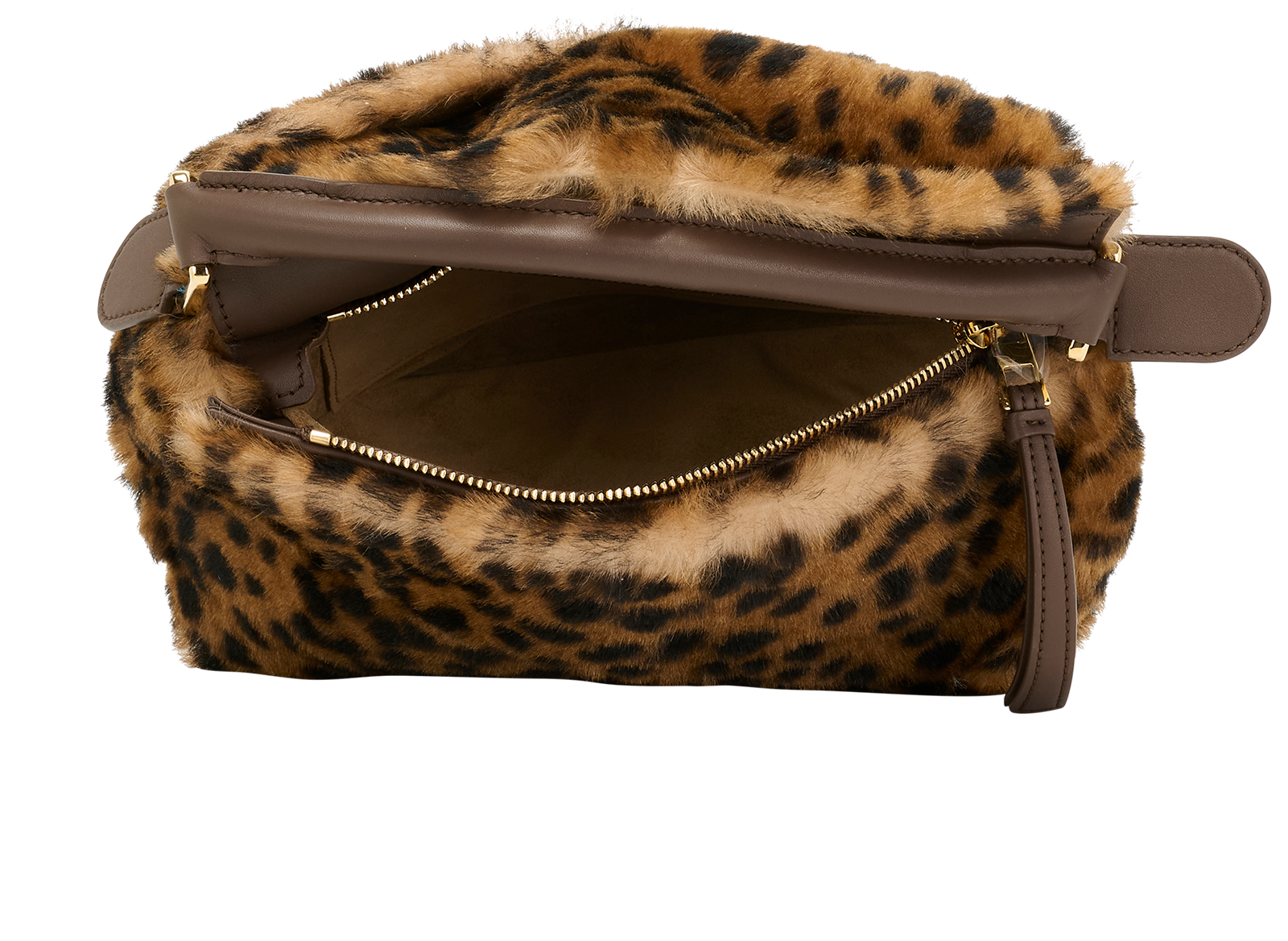 Small Puzzle Edge Bag, &pound;2,100, Handbags, Brown, Shearling, Inside view